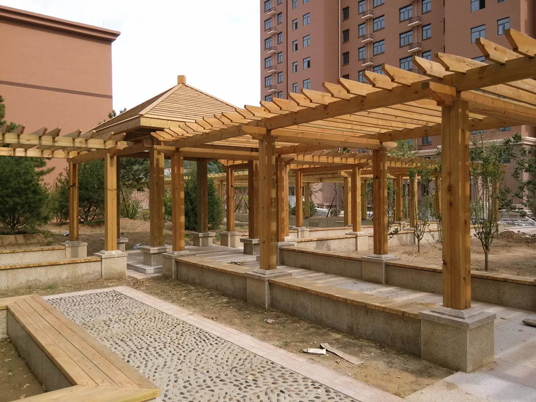 防腐木花架|宏艺达仿古建施工