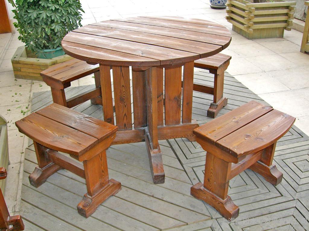 防腐木桌椅|西安宏艺达防腐木