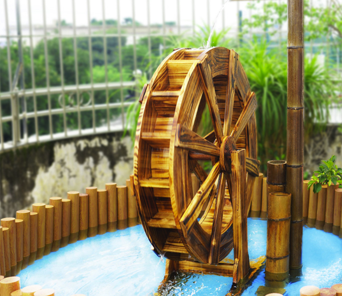 防腐木水车|西安宏艺达防腐木水车