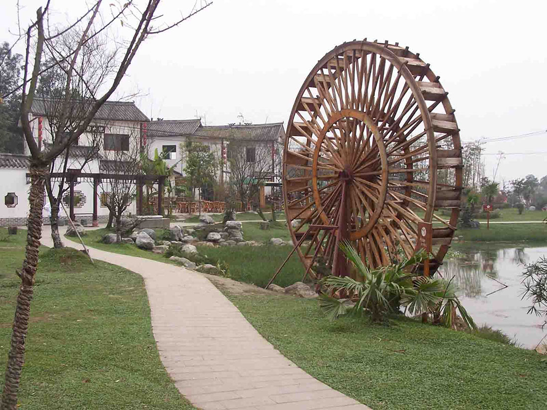 防腐木水车|西安宏艺达防腐木水车