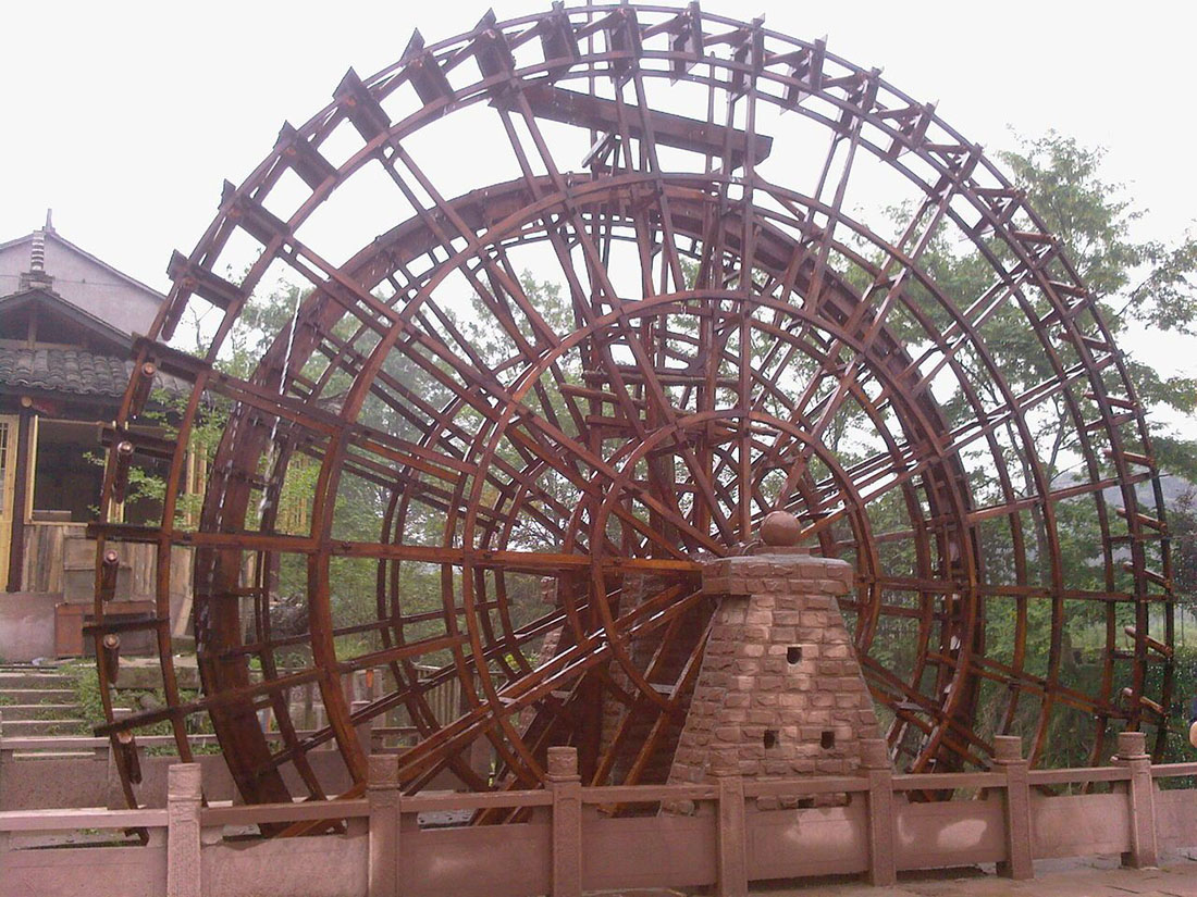 防腐木水车|西安宏艺达防腐木水车