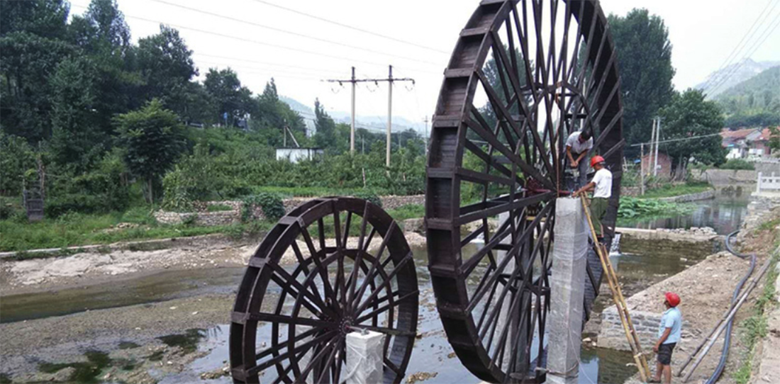 防腐木水车|西安宏艺达防腐木水车