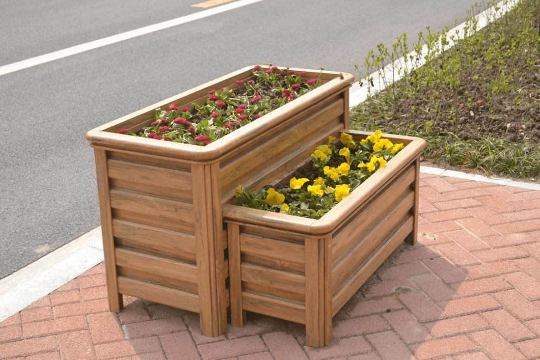 防腐木花箱|西安宏艺达防腐木花箱