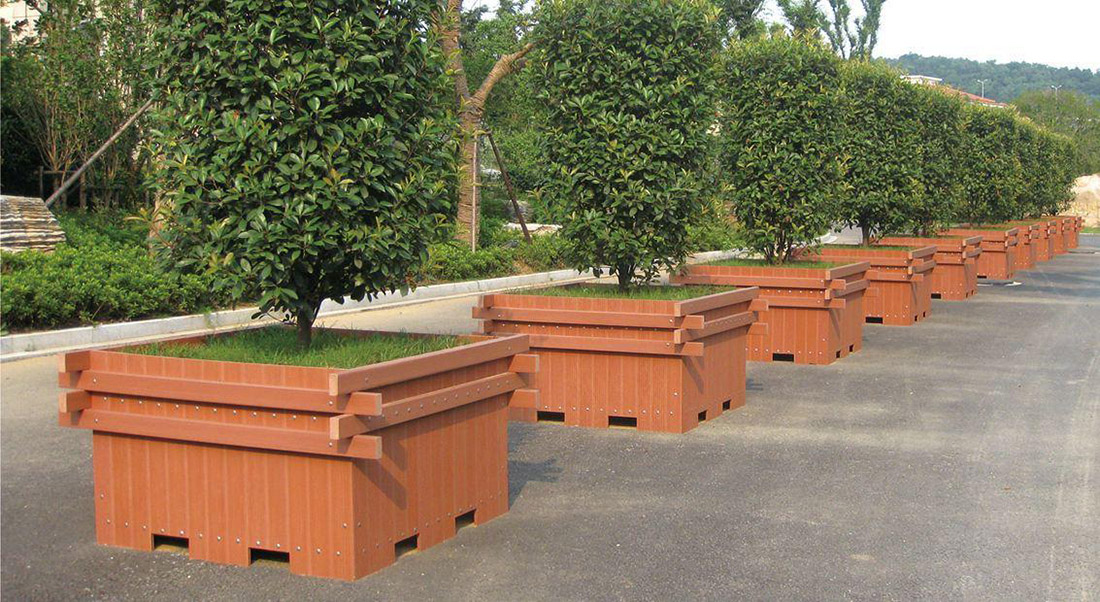 防腐木花箱|西安宏艺达防腐木花箱