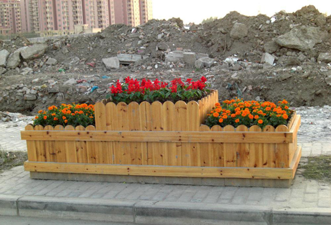 防腐木花箱|西安宏艺达防腐木花箱