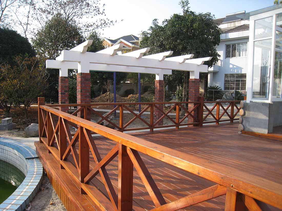 防腐木栏杆|西安宏艺达防腐木栏杆