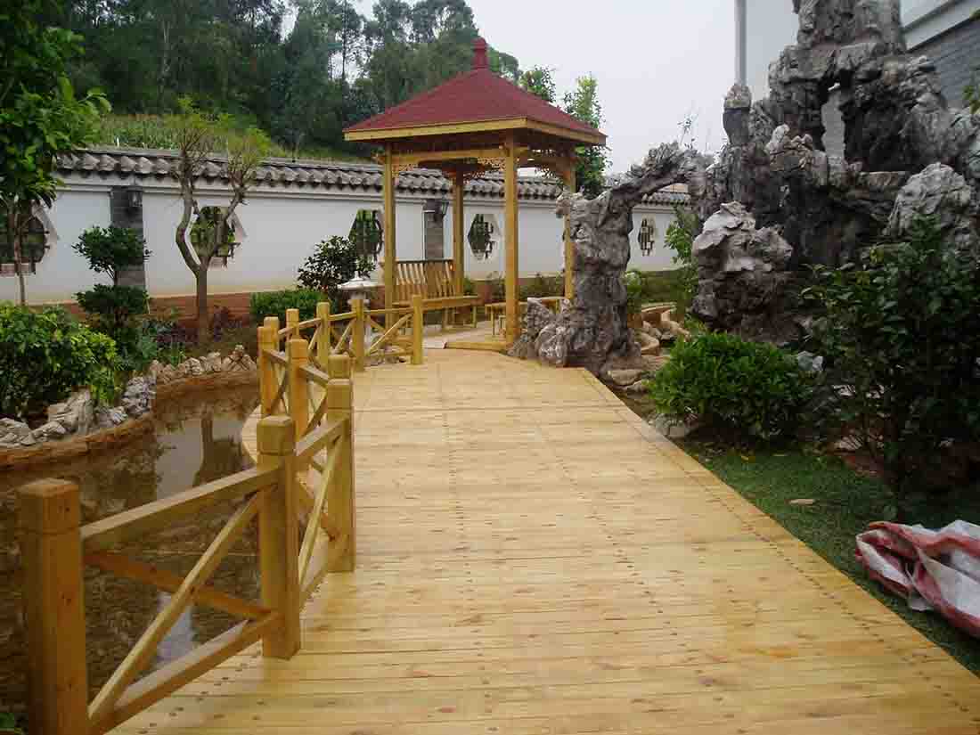 防腐木工程案例|西安宏艺达景观材料