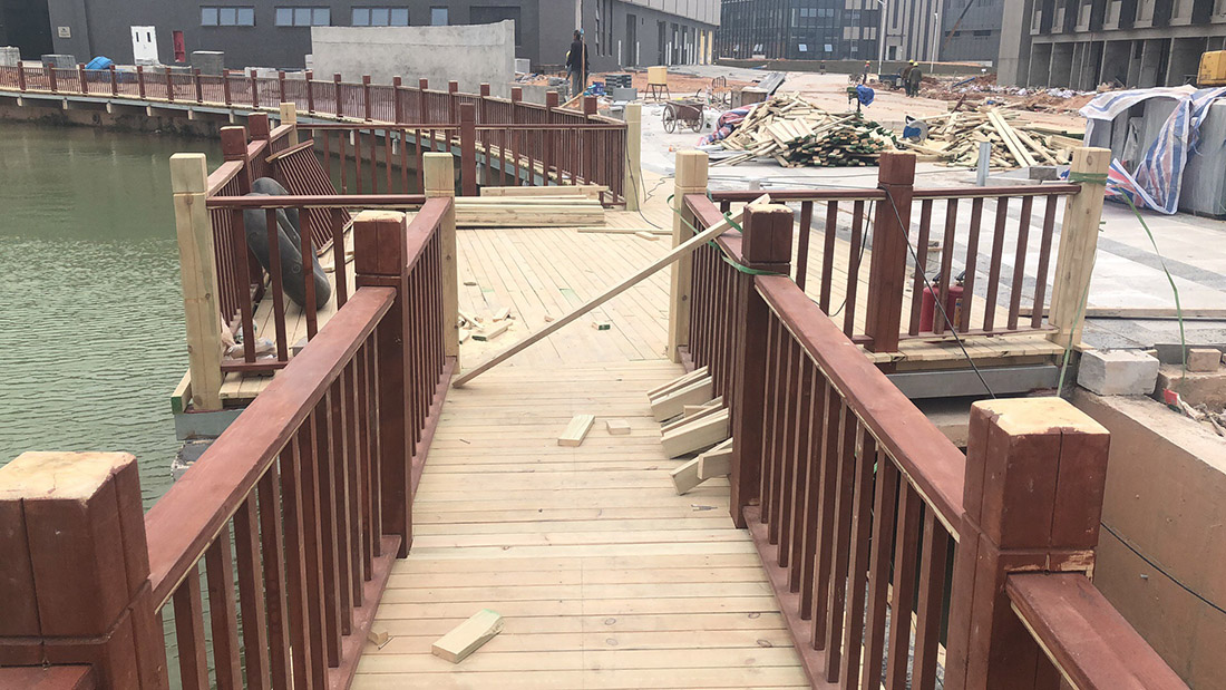 防腐木工程案例|西安宏艺达景观材料