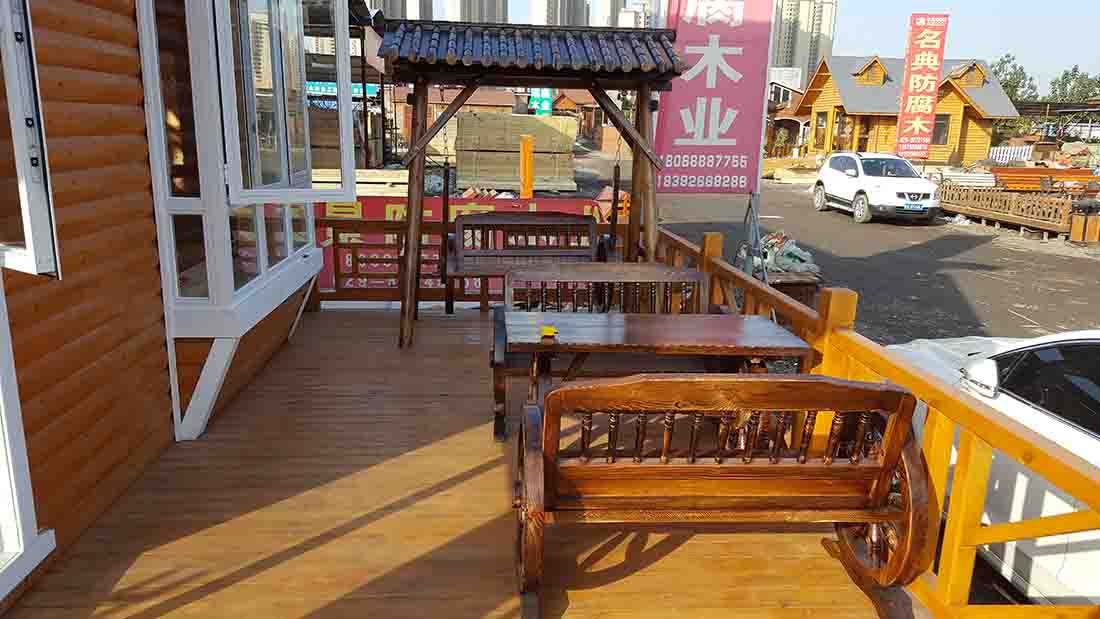 防腐木工程案例|西安宏艺达景观材料