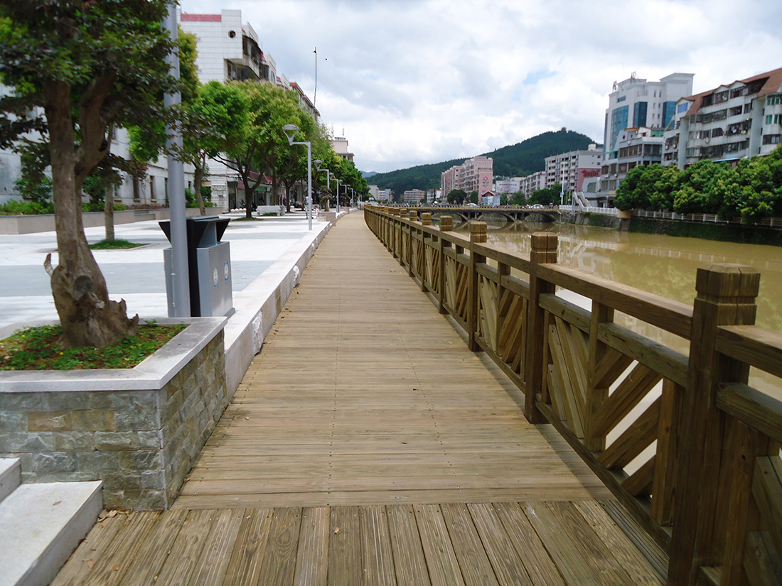 防腐木工程案例|西安宏艺达景观材料